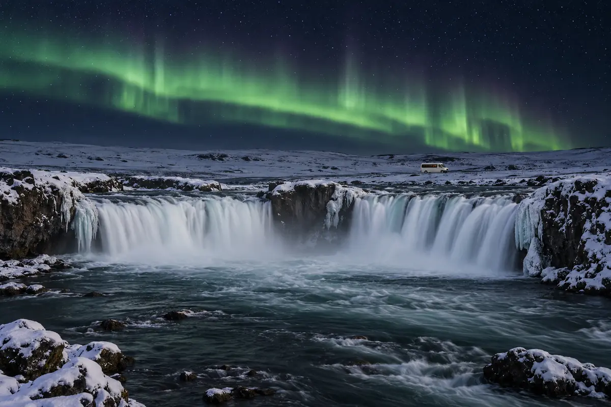 Day + Aurora Combo northern lights tour in Akureyri, Iceland