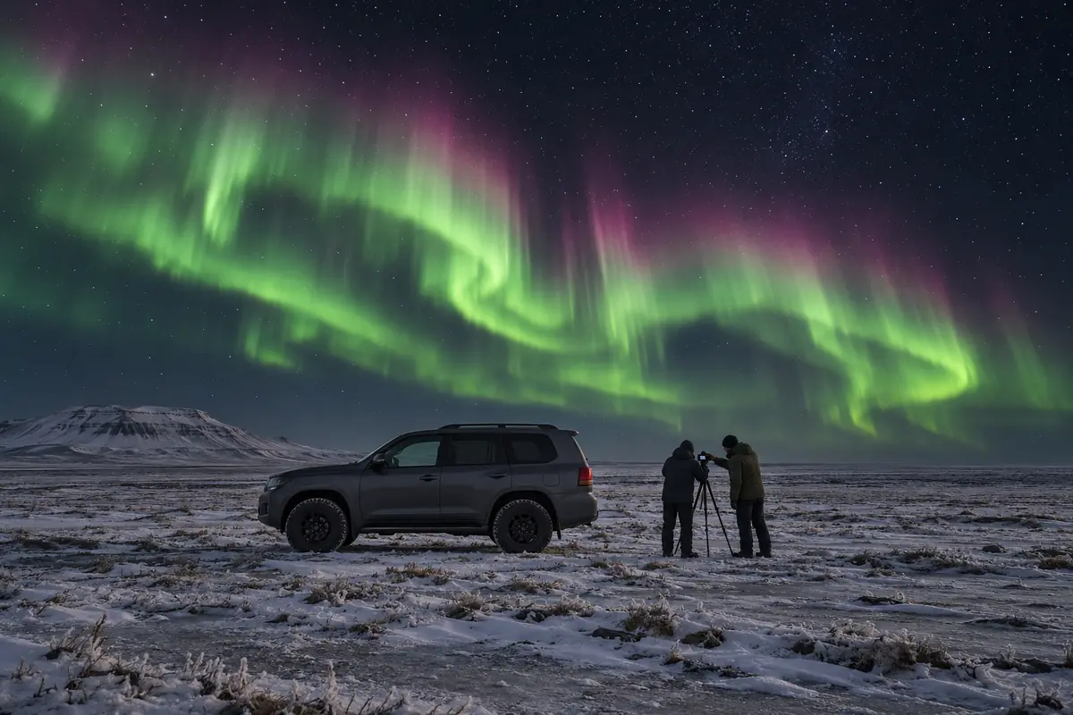 Super Jeep northern lights tour in Akureyri, Iceland