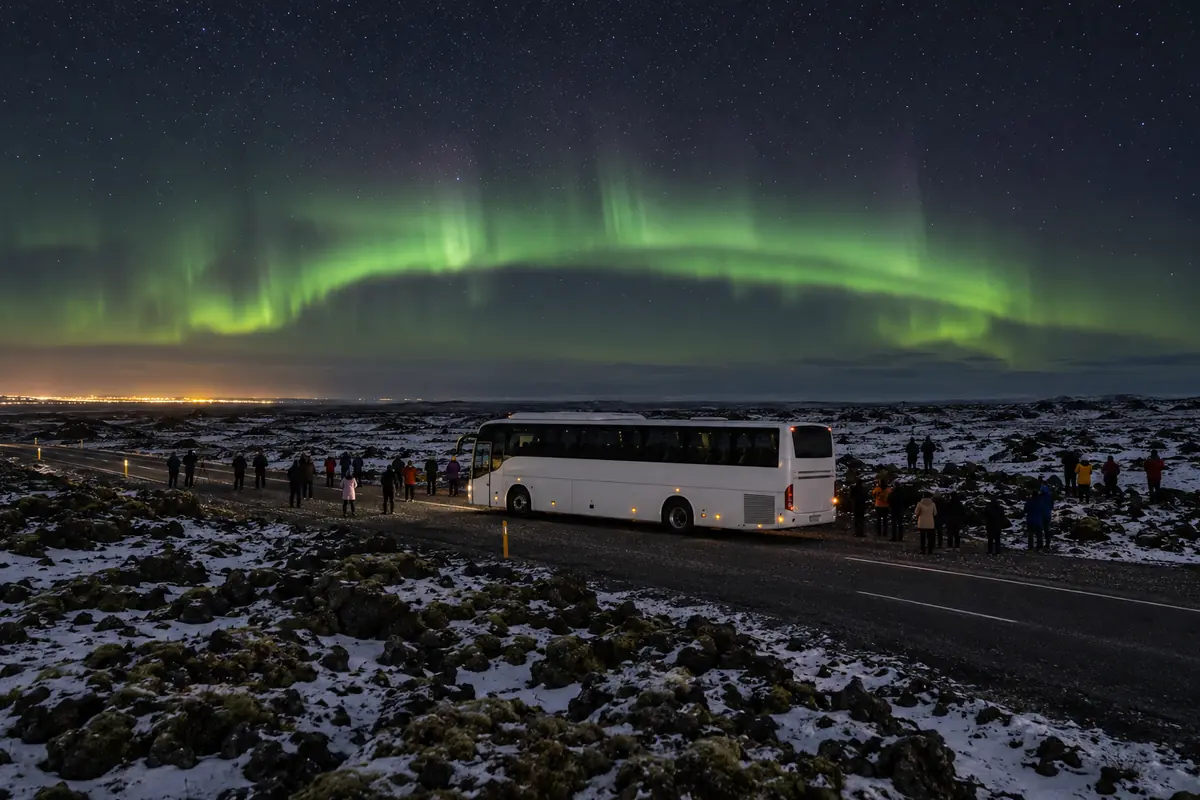 Bus Tour northern lights tour in Reykjavík, Iceland