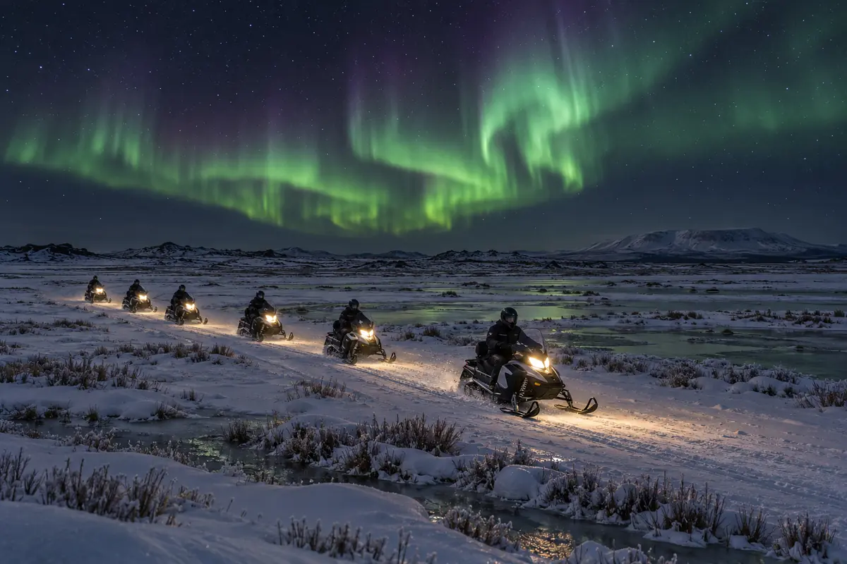 Day + Aurora Combo northern lights tour in Akureyri, Iceland